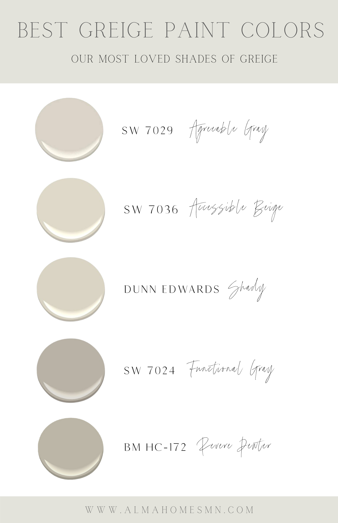 The Best Greige Paint Colors for Cabinetry | Alma Homes